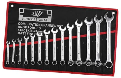 SHINEOFI 14piezas Llaves Manuales Para Reparación De Automóviles Talleres y Garajes Incluye Llaves De Servicio Craftsman y Combinadas Para Bricolaje y Mecánica
