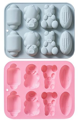 Silicone Moule 2 Morceaux De 8 Morceaux De Maïs En Forme De Cochon De Pain Hot Dog Gâteau Sandwich Moule En Silicone Chocolat