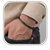 YADOCA Bracelet Homme en Acier Inoxydable Argent & Noir, Bracelets pour Homme en Maille Franco avec Rallonge Réglable, Gourmette Homme Étanche, Bijoux Homme avec Boîte Cadeau