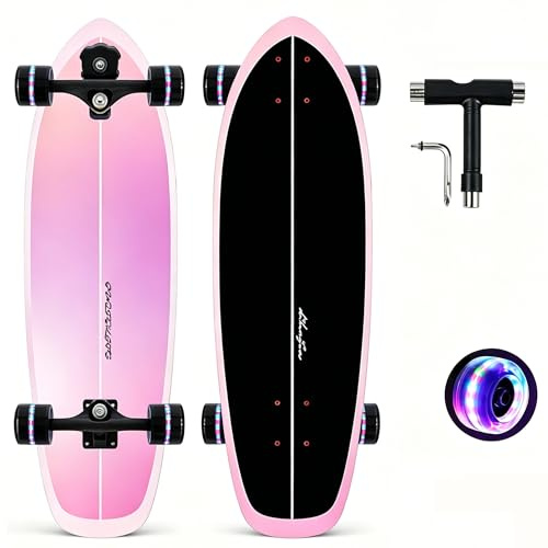 Surfskate Pro Board Skateboard Cruiser pour enfants 76,2 x 22,9 cm Double Kick Idéal pour débutants et avancés, pour pompe, cruising et carving urbain