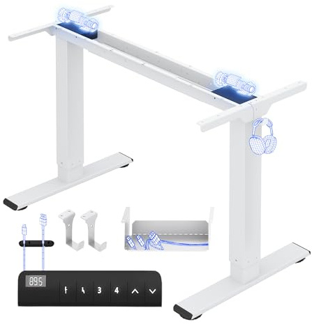 FLEXISPOT E1 PRO Tavolo Regolabile in Altezza a 2 Motori con Memoria Intelligente, Standing Desk Elettrico Motorizzato