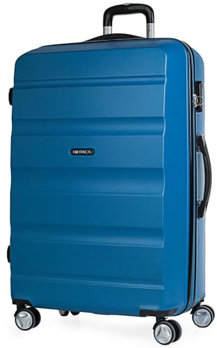 ITACA - Maletas Grandes De Viaje Rígidas Ligeras con 4 Doble Rueda 360° Maleta Grande 23 Kilos Alta Resistencia Maleta XL Duradera, Azul