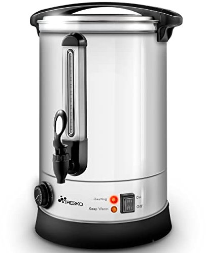 TRESKO® Dispensador de Bebidas Calientes y Frías de Acero Inoxidable 20L | Acciaio Inox | 2500W | Hervidor de Vino, Agua Caliente, Té, Café | Caldera de Cocción Automática | Olla eléctrica