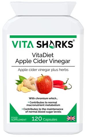 VitaDiet Apple Cider Vinegar Tablets with Chromium for a Healthy Metabolism, Appetite & Natural Immunity (120 Vegan Capsules)
