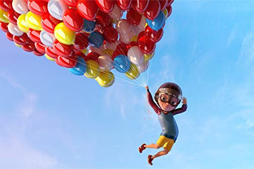 Muralo Fotomural autoadhesivo 90 x 60 cuento de hadas, globos, voladores, fantasía, niños, dibujos animados, habitación infantil, habitación infantil, mural, tamaño XXL, 90 cm x altura 60 cm