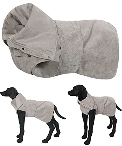 elropet Hundebademantel für kleine/mittlere/große Hunde XS - XL Bademantel BEIGE Microfaser SCHNELL TROCKNEND (S)