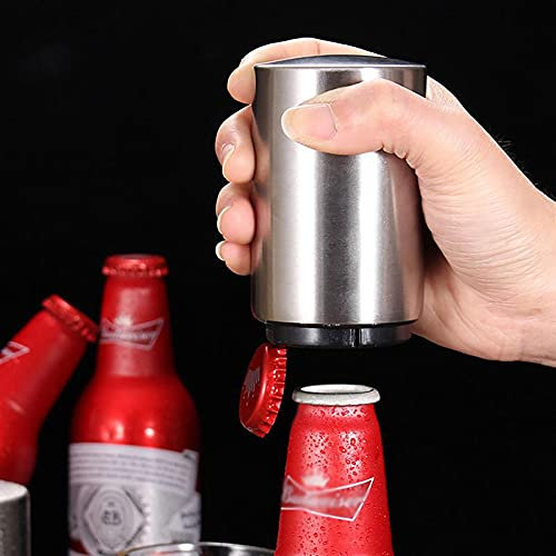 LJJ 3 Abrebotellas de Cerveza, Abrebotellas AutomáTicos, Abrebotellas de Vidrio de Acero Inoxidable, Abrebotellas, Levantadores de Tapa de Empuje