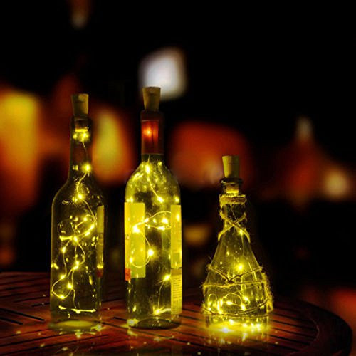 LAKOYA 2M Solar Outdoor Lights Decorative String Lights Fairy Lamps Cork Wine Bottle Stopper Copper Wire Led Light String