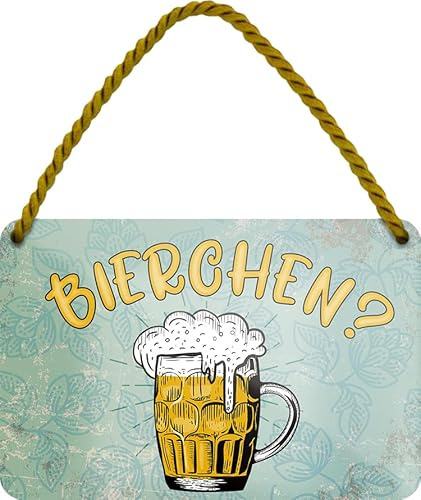schilderkreis24 Blechschild „Bier & Sprüche“ 18×12 cm – lustige Geschenkidee für Bierliebhaber (Bierchen?)