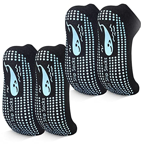 TENQUAN Pilates Socken Damen Herren Rutschfeste Yoga Socken mit Grip Noppen | Antirutsch Socken mit ABS Noppen für Fitness, Barre, Krankenhaus, Zuhause und Trainin