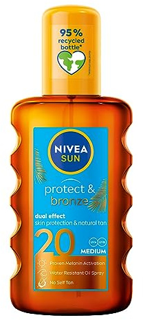 NIVEA SUN Protect & Bronze Solcellsspray SPF 20, 200 ml