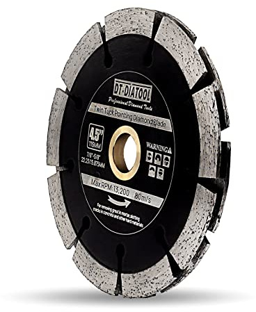 DT-DIATOOL Lame à double pointe – 115 mm – Double lame diamant de 22,23 à 16 mm pour enlever le mortier, réparer les surfaces d'asphalte, couper la brique de maçonnerie et la pierre