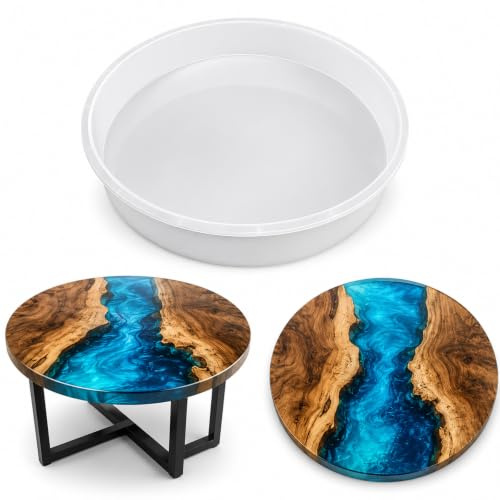 Extra Large Resin Table Mold 14 Inch Round Silicone Epoxy Resin Molds for River Table, DIY Crafts,Cutting Board, Desktop Decoration