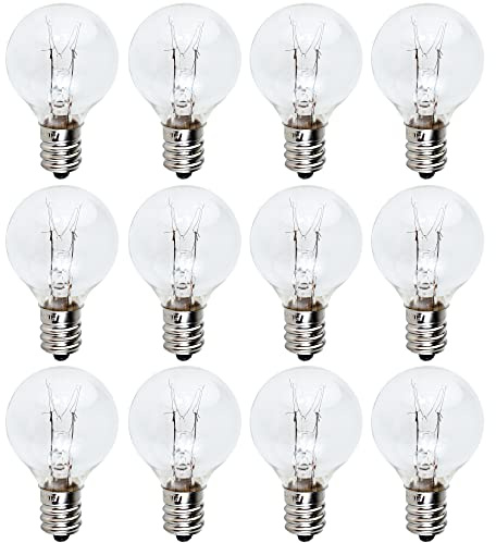 BlueStars Premium G30 E12 20W Bulbs for Middle Size Scentsy Warmers, Dimmable G30 Globe E12 Candelabra Base Clear Light Bulbs for Candle Wax Warmer - Pack of 12