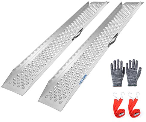 LIEKUMM 2X Auffahrrampe,150 cm Stahl Klabbar Laderampe, 600 kg Tragkraft Auffahrrampe für Anhänger, Treppe, Motorrad Rampe für ATV, LKW, Quad, E-Bikes
