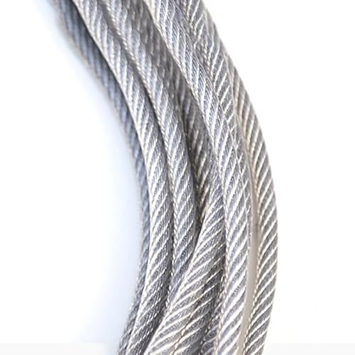 1/10 Meter 304 Edelstahl Durchmesser 0,6 mm – 5 mm Drahtseilkabel 7 x 7 PVC-Kunststoff beschichtet (Size : 0.8mm (10Meter))