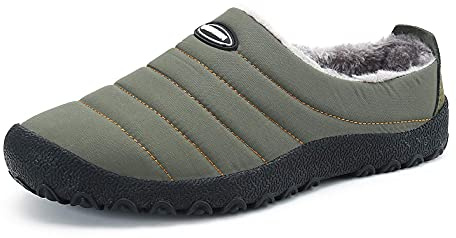 SMajong Invierno Zapatillas de Casa para Hombre Mujer Espesar Zapatillas Aire Libre Impermeables Cálidas Pantuflas de Casa Interior Zapatos con Pelusa