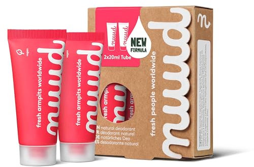 nuud Smarter Pack | new cream | 2 x 20ml | natural, vegan cream deodorant, effective for 3 days, no perfume, aluminium or alcohol, for women & men, enough for 4-5 months, dermatologically approved