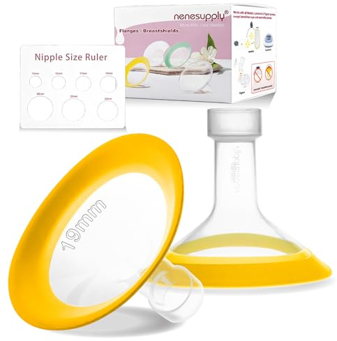 Nenesupply 19mm Oval Flanges Compatible with Medela Breast Pump Parts Flange Accessories. Work with Pump in Style Parts Symphony Parts Swing Maxi Harmony Breastpumps (19mm Oval)