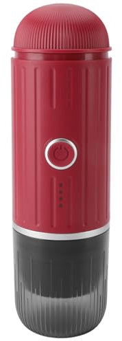 Diyeeni Portable Electric Espresso Machine Self Heating, USB Rechargeable 80ml Mini Coffee Maker Travel Espresso Maker for Camping, Travel, RV, Hiking, Office (Red)