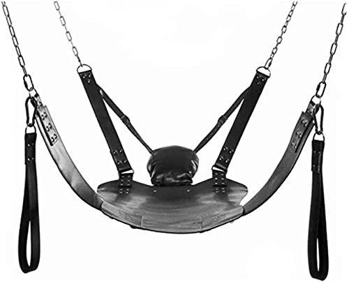 ZTHBYSB Erwachsenen Leder Bett Hängematte und Kissen Sex Möbel, SM Schlinge Sex Hängematte Bondage Liebesschaukeln/Sex Schaukel für Paare Sexspielzeug (Ohne Regal und 4 Schlingen)