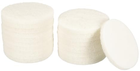 sourcing map 20pcs Scrubber Scouring Pads 450 Grits 4 Inch Drill Power Brush Hoop and Loop Surface Conditioning Disc Drill Scuffing Disc Scrub Pads for Home Kitchen Cleaning, White