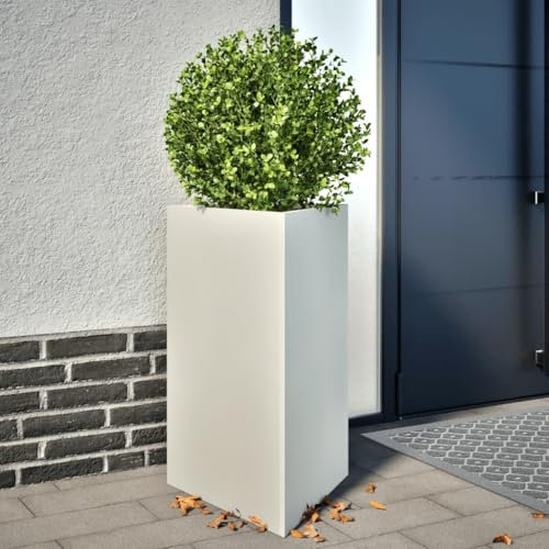 ShGaxin Pflanzkübel 2 STK. Weiß Dreieckig 50x43x75 cm Stahl, Blumentopf Gross, Blumenkasten Balkon, übertopf, Pflanzkasten, Flowerpot, Kräuterbeet Für Die Küche, Vertikalbeet - 851174