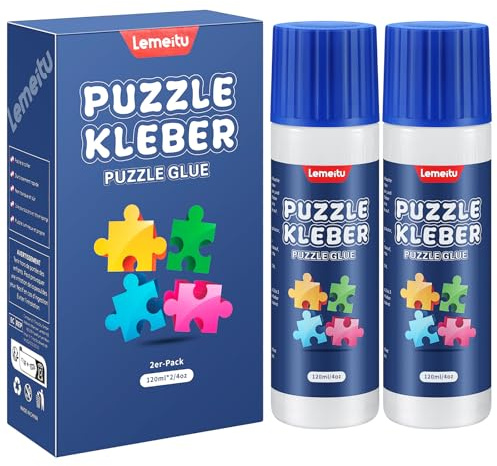Lemeitu Pegamento Puzzle,Pegamento para Rompecabezas, con Aplicador y Secado Rápido 120 ml, 2 Paquete (120ML-02)