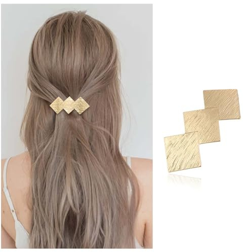 Enautoabs Pasador De Pelo De Metal Francés Para Las Mujeres De Oro Plaza Hairclip Tocados Grandes Pinzas Para El Cabello Geométrica Cuadrada Forma Cuadrada Pinza De Pelo Clip De Cola De Caballo