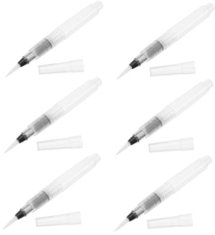 CIMAXIC 6stücke Teiliges Wasserfarben Pinselstifte Mit Wasserspeicher Für Aquarellmalerei Wasserlösliche Buntstifte Und Gouache Spitze Groß Mittel Und Klein Für Künstler Und Bastler