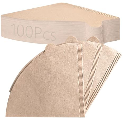 Coffee Filter Papers,Joogee 100pcs Coffee Filter Disposable Unbleached Compatible with Size 02 Filter Papers Compatible for Coffee Dripper & Pour Over Coffee Maker, 3-4 Cups