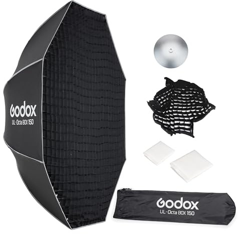 Godox Softbox ottagonale pieghevole da 149,9 cm, a sgancio rapido, con supporto Bowens, diffusori, griglia, borsa, per Godox SL60II, AD400PRO, AD600 e altri flash Speedlite Bowen Mount Studio.