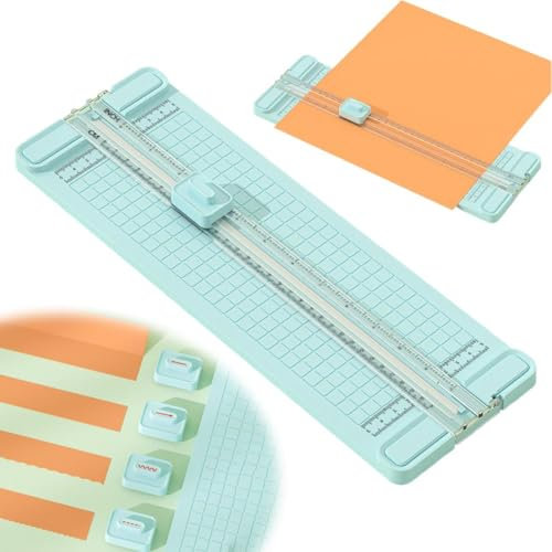 Cortador de papel bidireccional 4 en 1, recortador de fotos de papel portátil, cortador de papel con línea recta, línea punteada, ondulado, cabezal cortador de pliegues, herramienta multifunción para