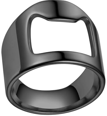 Eojpdji Anello apribottiglie da,Anello apribottiglie da, per feste con dita creativo e versatile - Strumento per discoteca lucidato in acciaio al titanio, accessorio da cucina portatile per