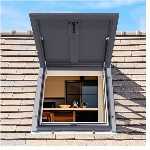 Galvanized Cover Plate Dark Grey Cellar Ventilation Floor Door Skylights Roof Windows Loft Pitched Roof(50x50cm/1.64x1.64ft)