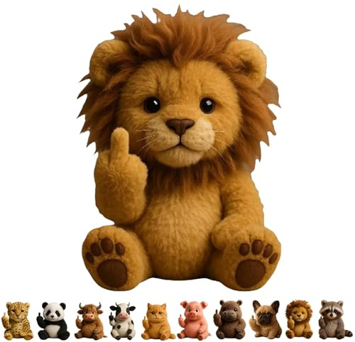 ActSo Middle Finger Plush Animals,lustiger Mittelfinger-plüschhund,niedlicher Lustiger Mittelfinger-plüschhun,Cute Middle Finger Plush Highland Cow,Stress Relief Decor Gift,for Home Office Desk-H