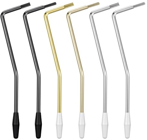 6pcs Whammy Bar For Electric Guitar Thread Tremolo Arm 6mm 5mm Whammy Bar With Tip Metal Single Tremolo Arm For Electric Guitar Replacement 3 Colors