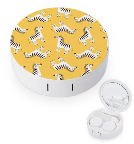 fkgvwo Contact Lens Case Horses White Contact Lens Holder Box Container Soak Storage Kit