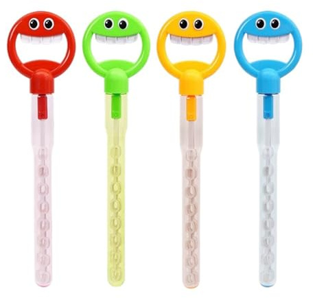 mophrati Bastone per bolle di sapone sorridente a 36 fori per un divertimento senza fine. Il bastone per bolle di sapone produce grappoli colorate. È pieno scene.