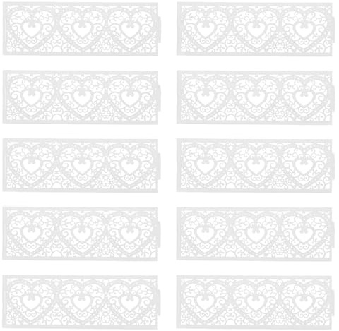HYTROVE 50 Stück Weiße Herzförmige Teelichthüllen aus 250g Irisierendem Papier mit Feinem Hohldesign Dekorativ und Einfach Zusammenzubauen für Halloween und Geburtstagsdekoration