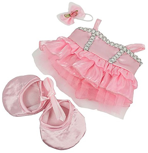 Stuffems Toy Shop Pink Ballerina Outfit Teddybär Kleidung paßt die meist 8-Zoll bis 10-Zoll-Build-a-Bear and Erstellen Sie Ihr eigenes Kuscheltier