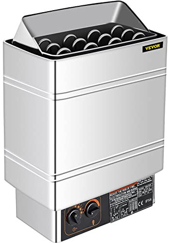 SucceBuy Elektrische Bratpfanne für Sauna, 8 kw/9 kW, Saunaofen, mit Thermostat, integriertes Sauna-Pfanne, elektrisch, 380 – 415 V, Sauna Heater 9kw