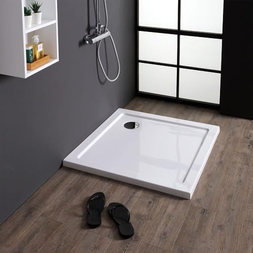 Kiamami Valentina Plato DE Ducha Cuadrado 90X90 CM Delgado DE ACRÍLICO Y ABS Blanco