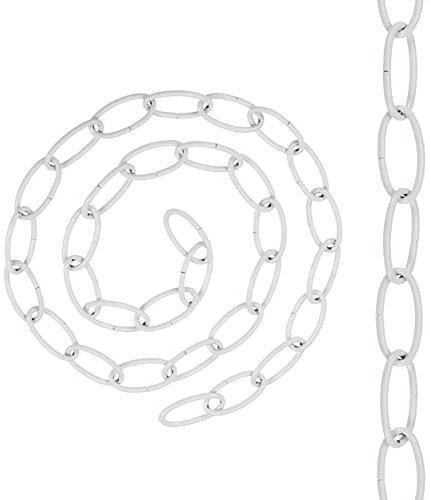 Heavy Duty Metal Chain for Vintage Chandelier Suspended Ceiling Pendant Hanging Lamps (White)