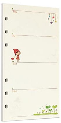 Zelten Bunt 45 Blatt 90 Seiten Lose-Blatt-Lochpapier-Nachfüllpackungen Papier für 6-Loch-Binder Persönlicher Organizer Tagebuch Notizbuch Nachfüllbarer Planer (A6, Fairy Tale Weekly Planner)