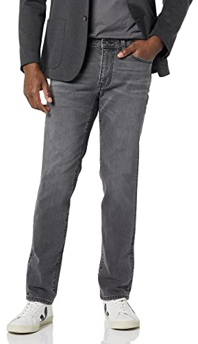 Amazon Essentials Men's Slim-Fit Jeans - Discontinued Colours, Washed Grey, 34W / 29L