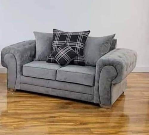 Verona Sofa | 3 Seater 2 Seater Corner Sofa | Grey Fabric Sofa | Living Room | Warranty Included (2 Seater)