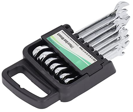 BOSUGE Llave de carraca Fija, Juego de Llaves de carraca de Cabeza Fija de 7 Piezas Que no se oxidan para reparación de vehículos