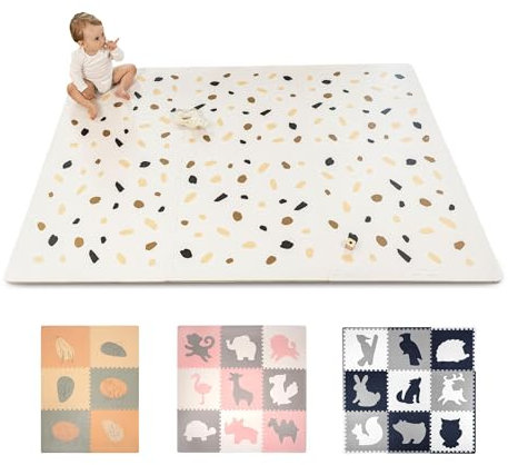 Hakuna Matte Stylische Puzzlematte Baby 180 x 120 cm Konfetti, 6 XXL-Platten à 60x60cm – 20% dickere, weichere Puzzlematte für Kinder–schadstofffreie, geruchlose, Pflegeleichte Baby Krabbelmatte