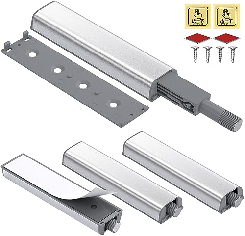Drucktüröffner Push to Open Jiayi 4 Stück Türöffner Push Open Magnetschnäpper Schrank Tip On Kleiderschrank Magnet Push Türverriegelung für Küche Schrank Schublade Push Öffner Touch